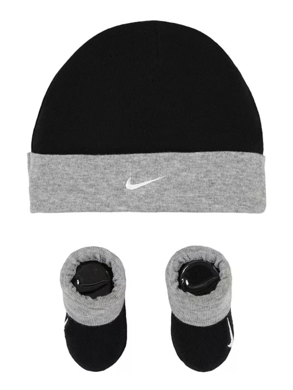 Baby Nike Black Beanie Hat Booties Set, Infant Unisex, Size: 0-6 Months NEW